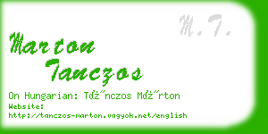 marton tanczos business card